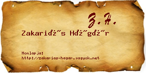 Zakariás Hágár névjegykártya